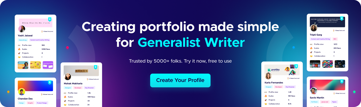 Portfolio tool for freelance writer