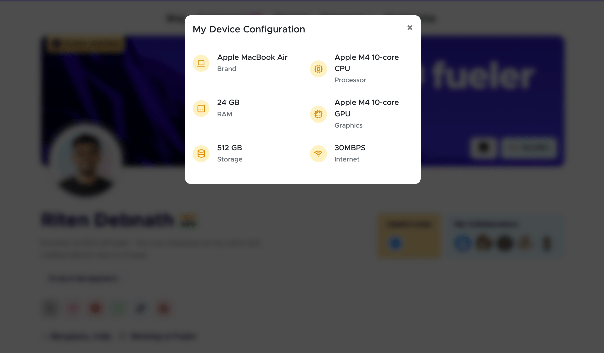 Fueler Device Configuration inside Fueler Profile Layout