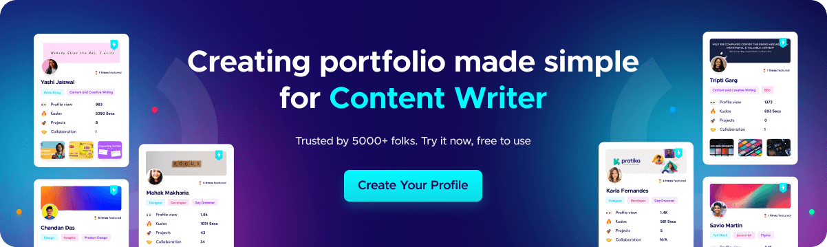 Fueler is the #1 Portfolio Tool for Content Writers. Free forever.