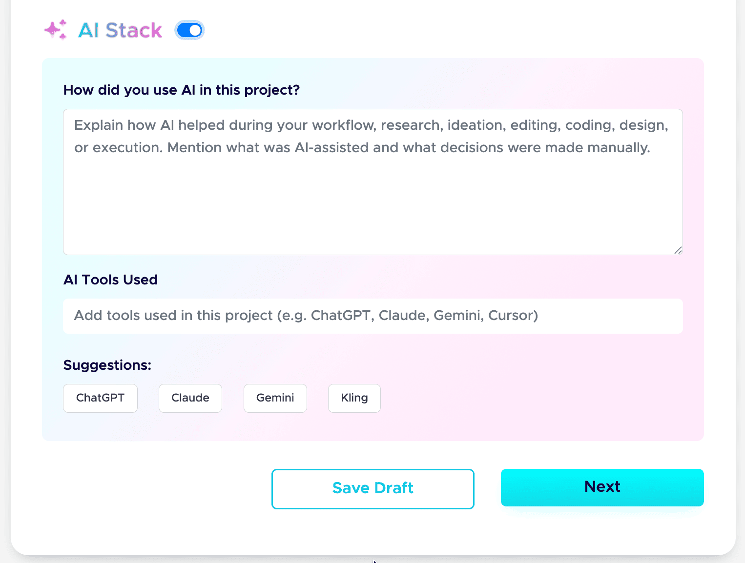 Add your AI Stack to each project