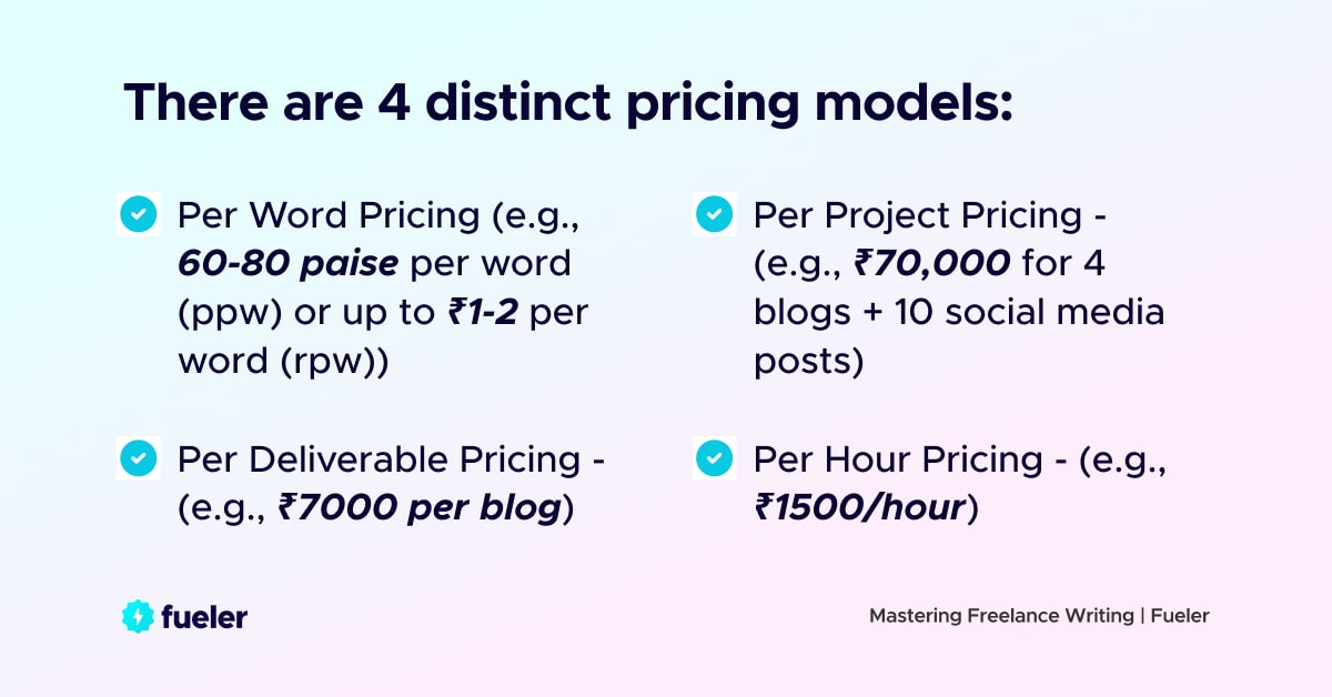 Freelancing pricing model types
