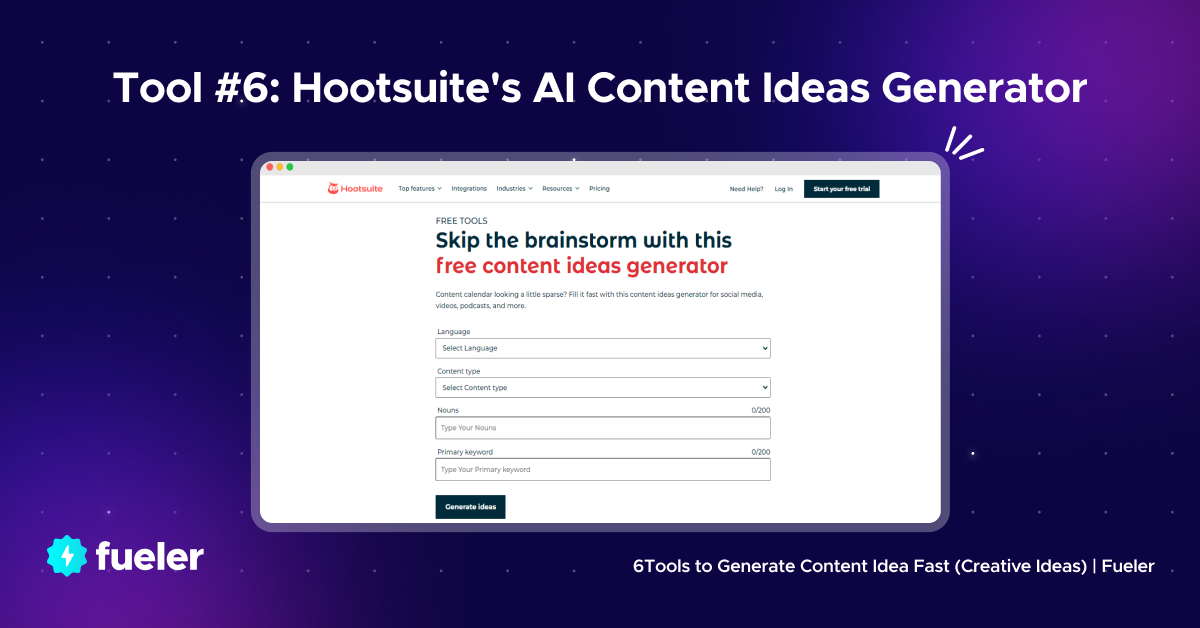 Hootsuite's AI Content Idea Generator